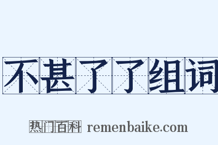 不甚了了组词是什么意思的图片